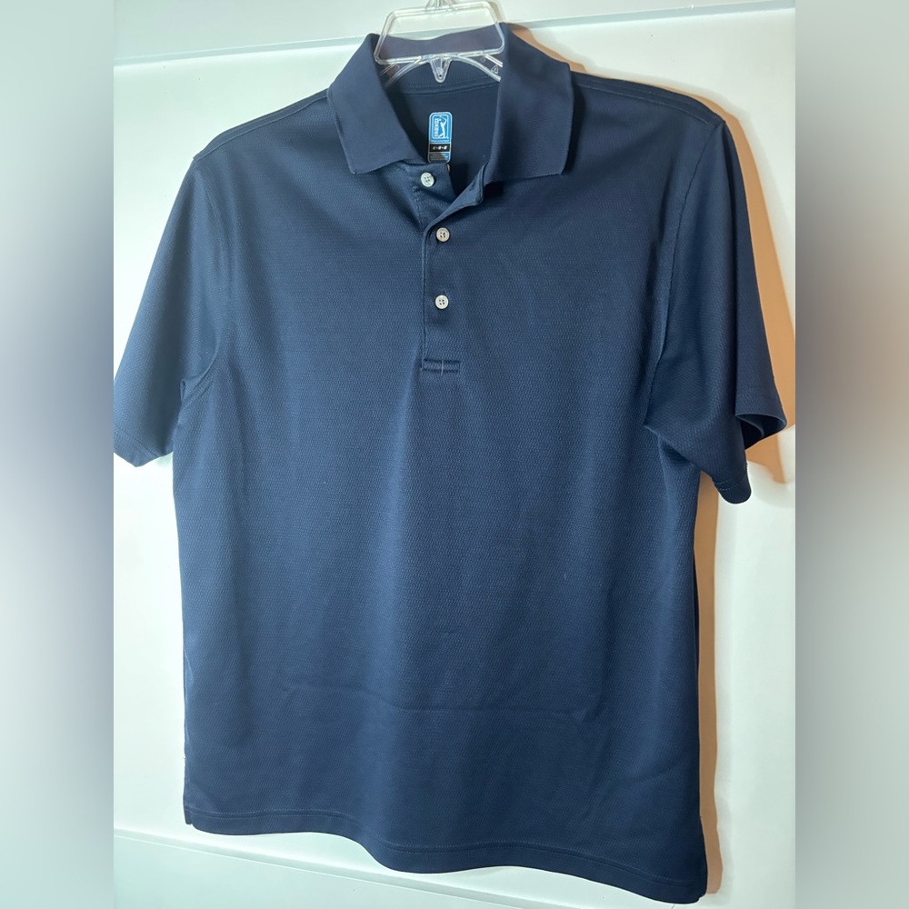 PGA Tour Men's Dark Blue Polo Shirt size medium in excellent condition